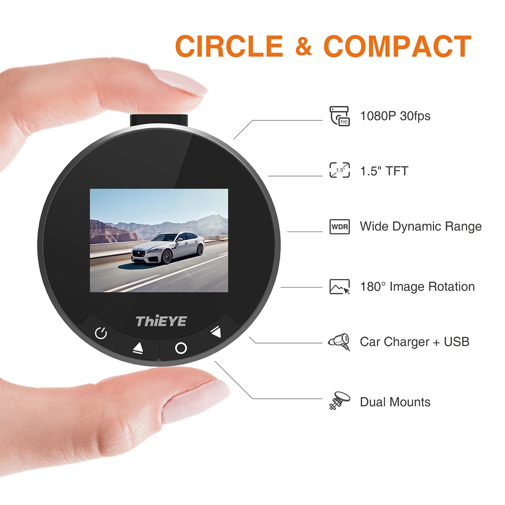 Thiee Safeel FHD 1080P Dash Cam Автомобильный видеорегистратор камера рекордер 1," экран 170 ° Широкий угол g-сенсор циклическая запись WDR с функцией ночного видения