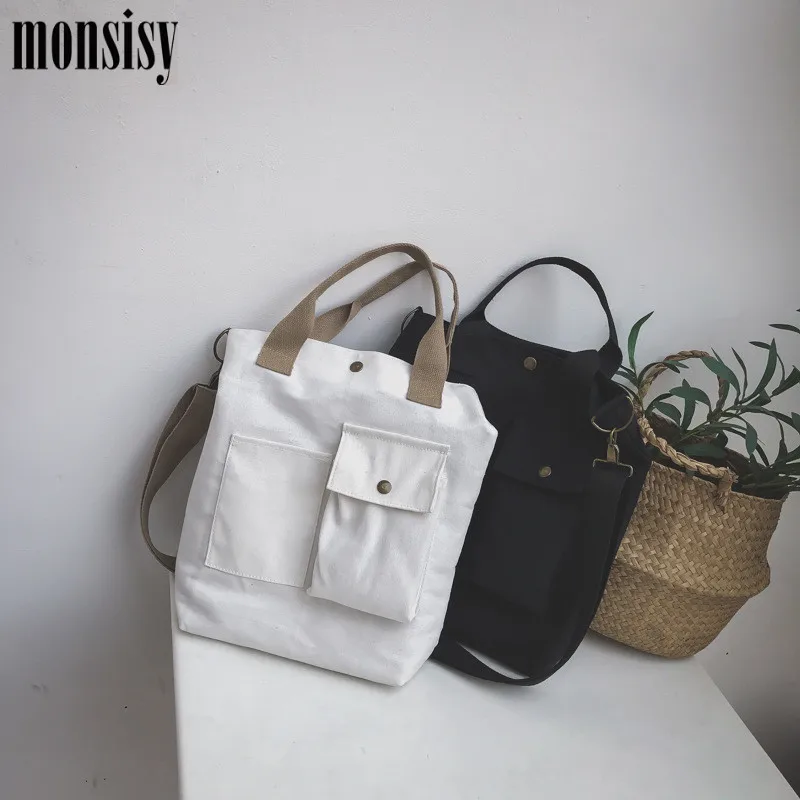 Холщовые сумки на плечо Monsisy для девочек Экологичная Сумка-тоут покупок сумочки