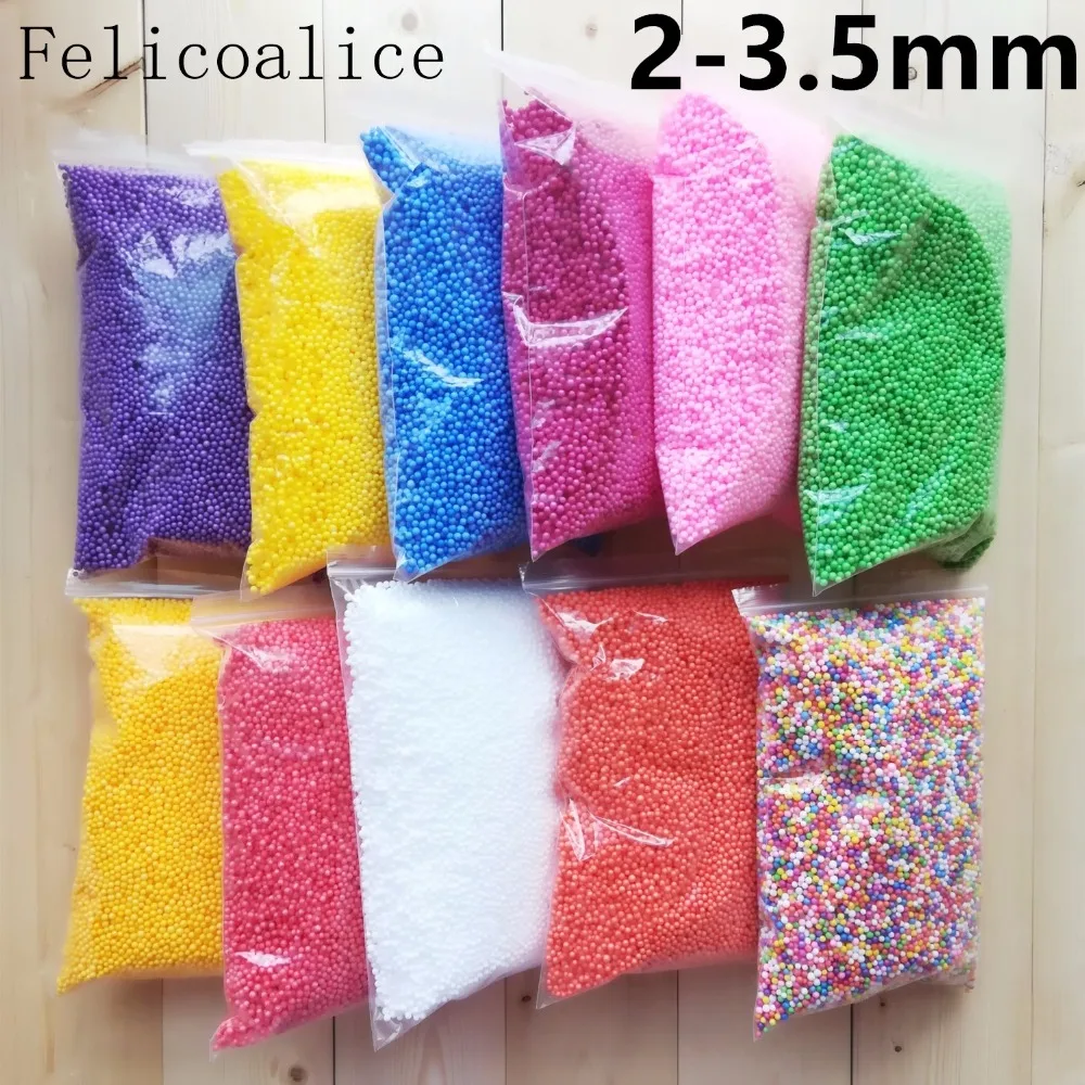 

15g /bag DIY Snow Mud Particles Accessories Slime Balls Small Tiny Foam Beads For Floam Filler For DIY Supplies 2-4mm