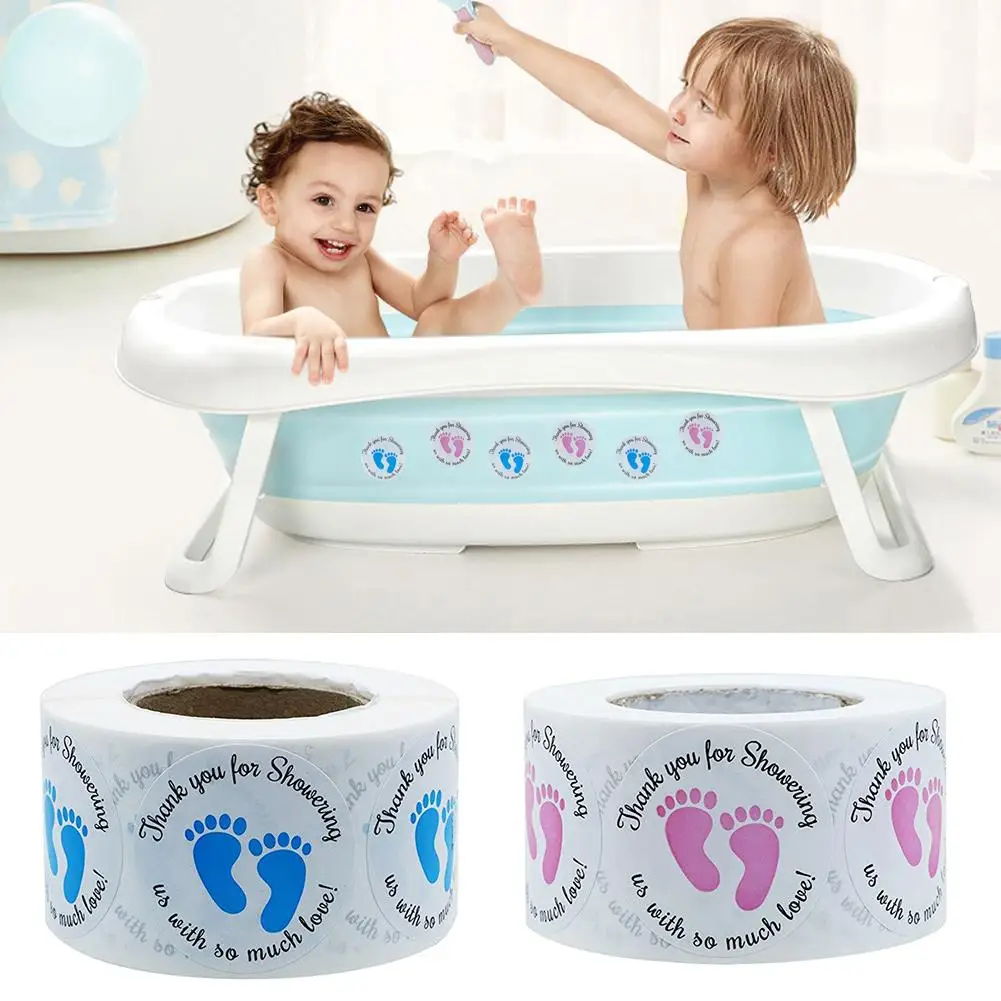 Baby Shower наклейки 500 шт. для девочек и мальчиков Пол нейтральный клей круглый