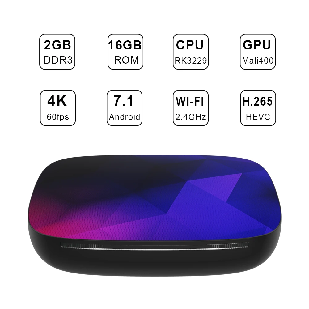 ТВ приставка P68S Android 7 1 2 Гб ОЗУ 16 ПЗУ Rockchip RK3229 четырехъядерный H2.65 4K HD Smart TV 4 ГГц WIFI