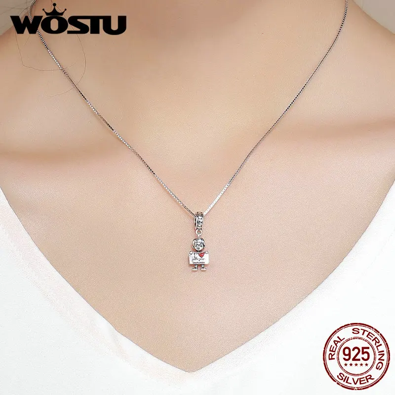 WOSTU 100% Настоящее Стерлинговое Серебро 925 пробы Очаровательные Подвески с