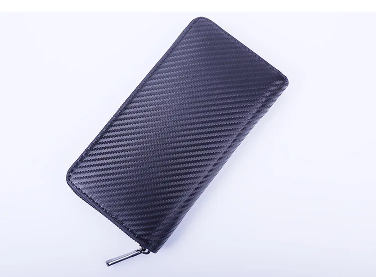 Мужские и женские кошельки из углеродного волокна ПУ, кожаная монета, клатч, длинный деловой органайзер, удобный держатель для карт телефона