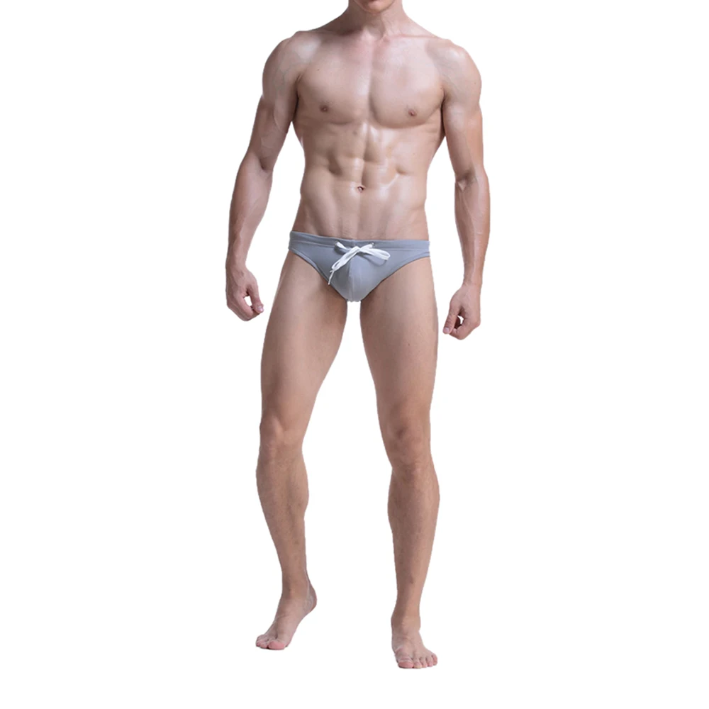 Мужское нижнее белье Летние плавки с низкой талией однотонные бесшовные трусы