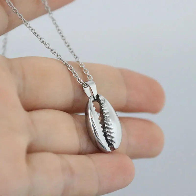 1 шт. ожерелье из нержавеющей стали с морской ракушкой овальные морские Подвески