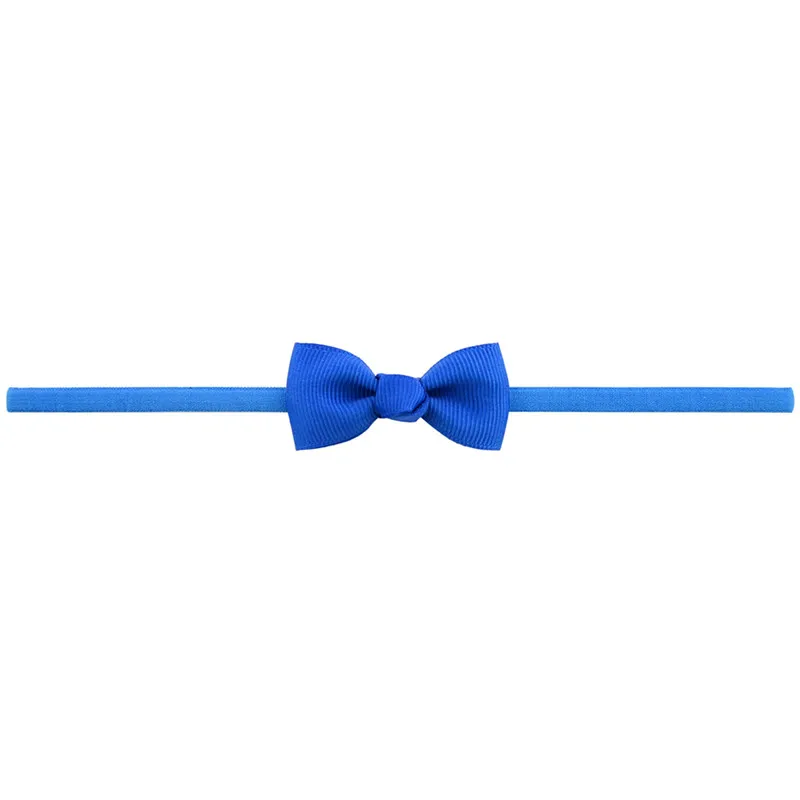 06 Blue Маленькая мини-лента для новорожденных, повязка с бантом на голову для девочек, эластичные тонкие повязки для волос, детские украшения для волос - Цвет: 06 Blue