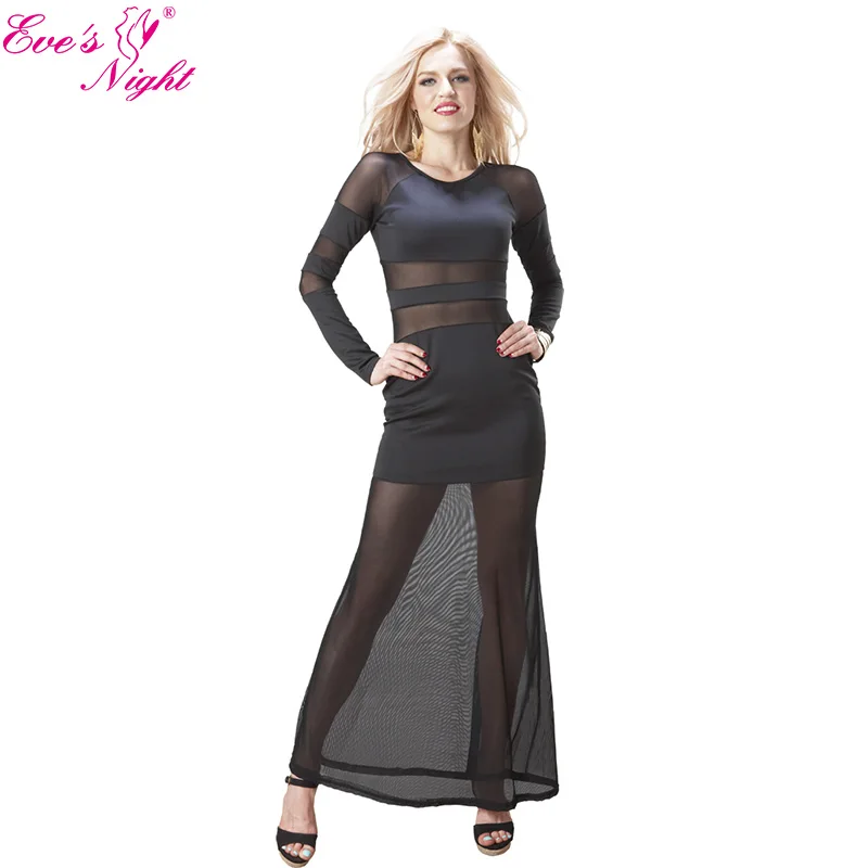 Женский сексуальный прозрачный в сеточку из тюля длинное вечернее платье 2019