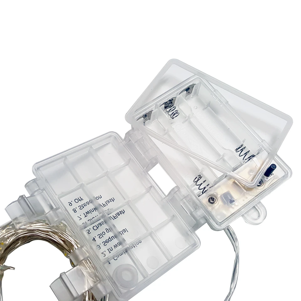 10 м 100 светодиодный s Водонепроницаемый шнур с батареей Серебристая проволока 8