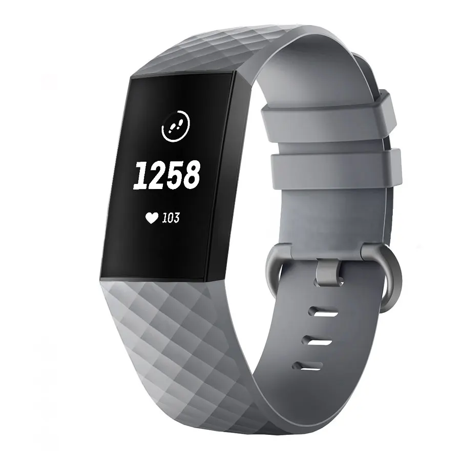 Grey Мягкий ТПУ наручный ремешок для Fitbit Charge 3 Новая мода часы ремешок спортивный силиконовый браслет ремешок для Fitbit Charge 3 - Цвет ремешка: Grey