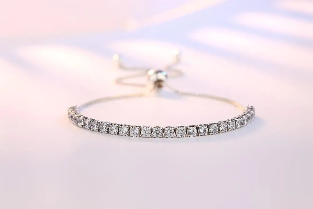 Твердый Серебряный браслет для тенниса женщин ювелирные изделия оптом