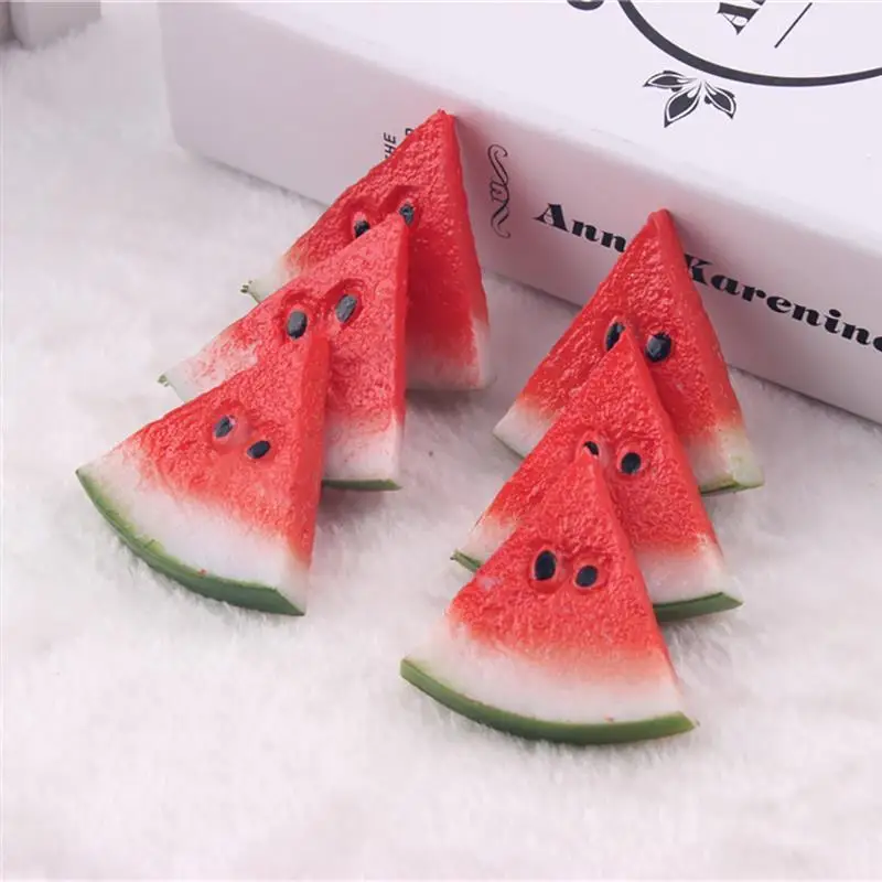2/6/8PCS Artificial Watermelon Slices Fake Fruits Artificial Fruit Lifelike Decorative Fruits For Party Kitchen Home Decor
