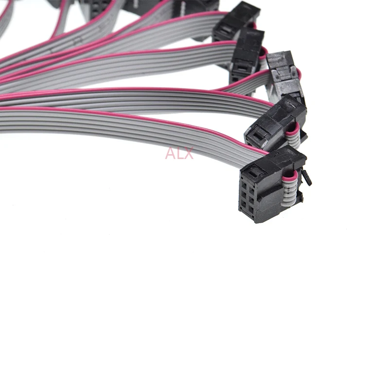 5 шт. FC-6p 30 см 2,54 мм Шаг JTAG AVR ISP кабель для загрузки 6P провода 6PIN серый плоский кабель для передачи данных DC3 IDC BOX HEADER