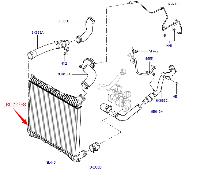 LR022738 Высокое качество для Range Rover 2010 2012 автомобильный интеркулер 4.4L дизельная