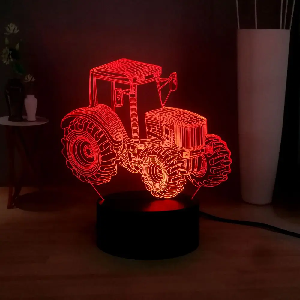 Мультфильм автомобиль 3D Визуальный ночник RGB многоцветный USB переключатель дистанционного светодиодный настольная лампа бутылка для освежителя воздуха детский подарок на день рождения Рождество