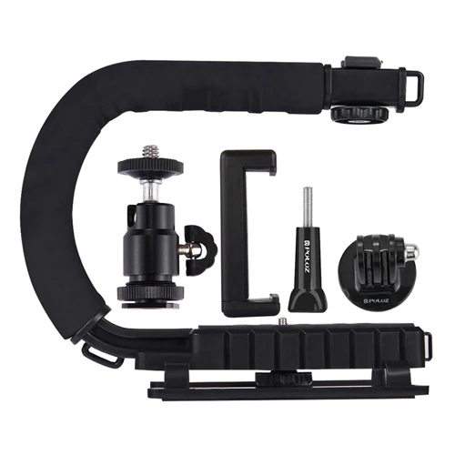 PULUZ для steadycam U-Grip c-образная рукоятка Стабилизатор камеры w/h штатив головка телефона Зажим адаптер для Steadicam DSLR Стабилизатор - Цвет: Add Accessories