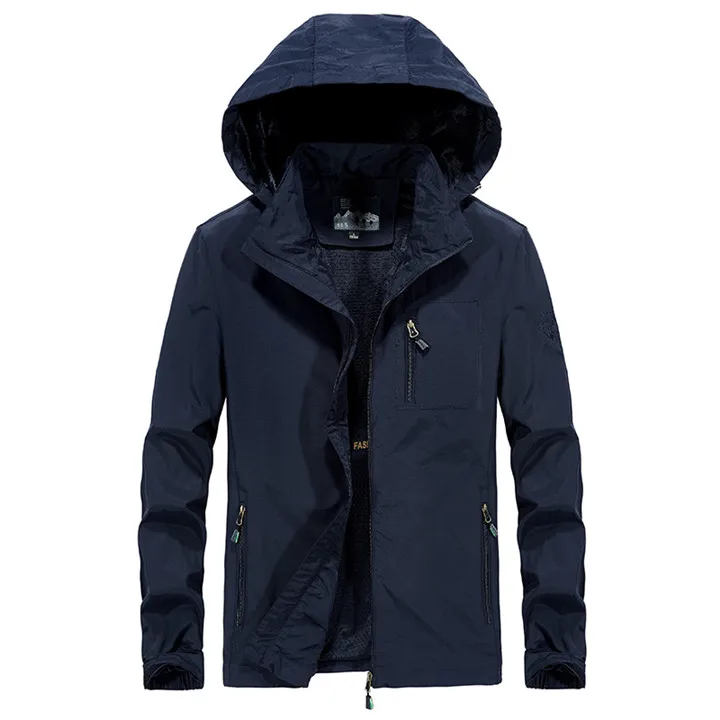 Синий Summer Thin Jacket Quick Dry Waterproof Jacket Men Tace& Shark Brand Men's Windbreakers Anti-UV Sun-Protective Sportswear - Цвет: Синий