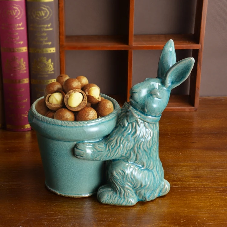 Винтажная керамическая ваза для кроликов и цветов домашний декор ремесла