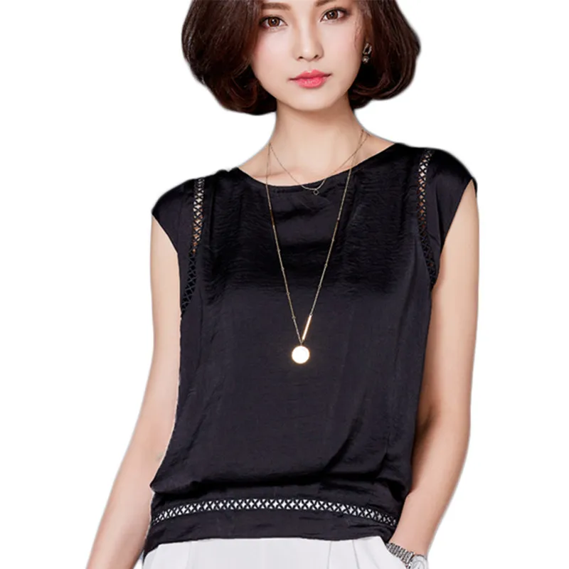 Women Summer Blouse Shirt New Fashion Blusas Sexy Chiffon Black Hot Tops and Blouses Sleeveless Casual For Women Camisa New