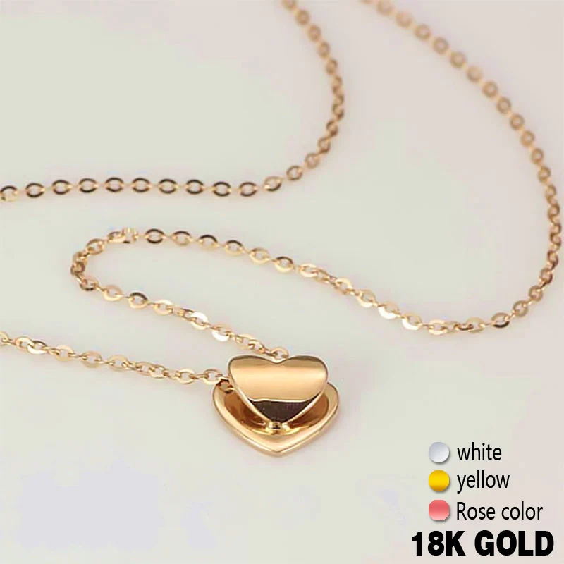 Ожерелье с подвеской из чистого розового золота 18 карат подлинное умное сердце