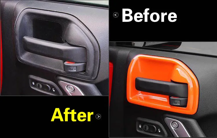 ABS 4 дверная ручка крышка чаши наклейка шт./компл. для Jeep Wrangler JK 2011 2012 2013 2014 2015 2016 2017