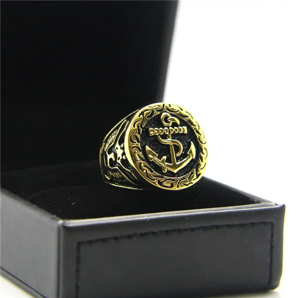 Популярная модная версия 2018 кольцо якоря в морском стиле США мужское ювелирное