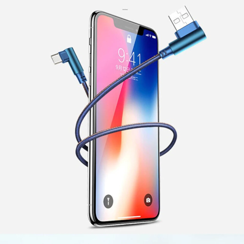 Кабель для быстрой зарядки USB Type C кабель синхронизации данных и под прямым углом