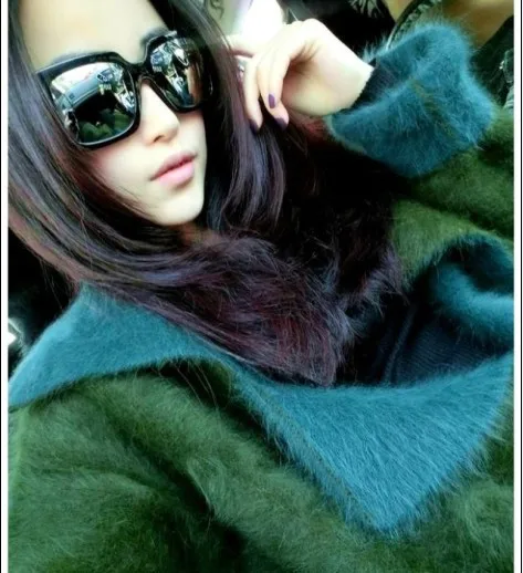 Новый вязаный свитер из натуральной норки двухслойный вельвета с отделкой под