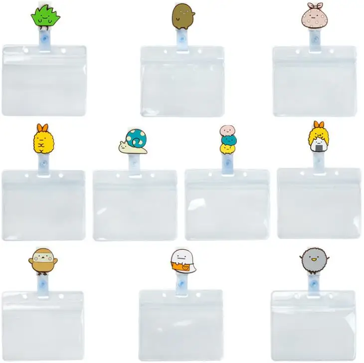 1 шт. милый аниме Sumikko Gurashi угловой прозрачный выдвижной значок катушка ID Имя карты