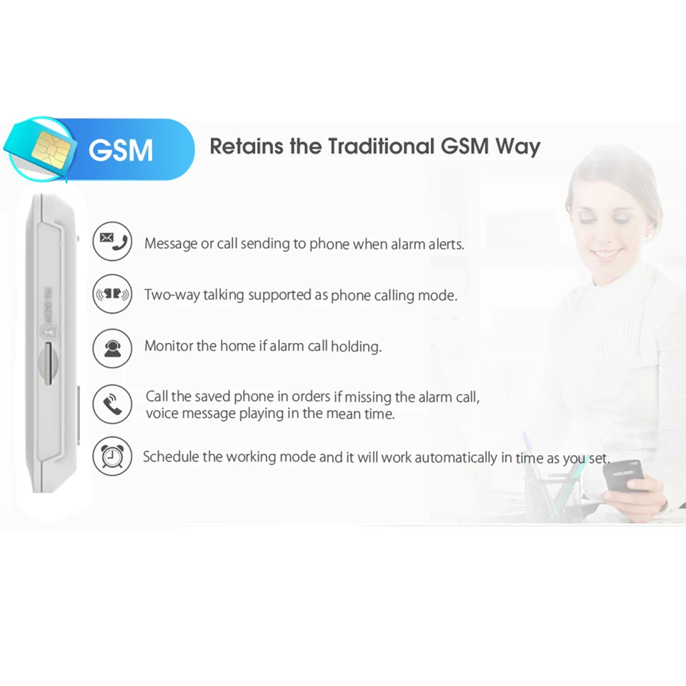 DAYTECH GSM цветной сенсорный экран GSM WiFi сигнализация PIR/дверной/оконный датчик Android iOS APP пульт дистанционного управления совместим с Alexa
