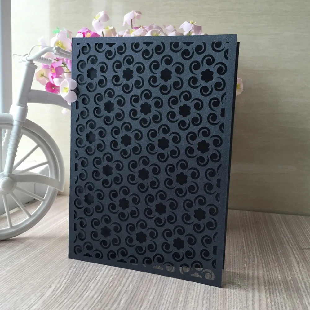 

35pcs New European Pearl Paper Flower Wedding Invitation Card Hollow Out Carved Crafts Card for Wedding Favor Party Decoration
