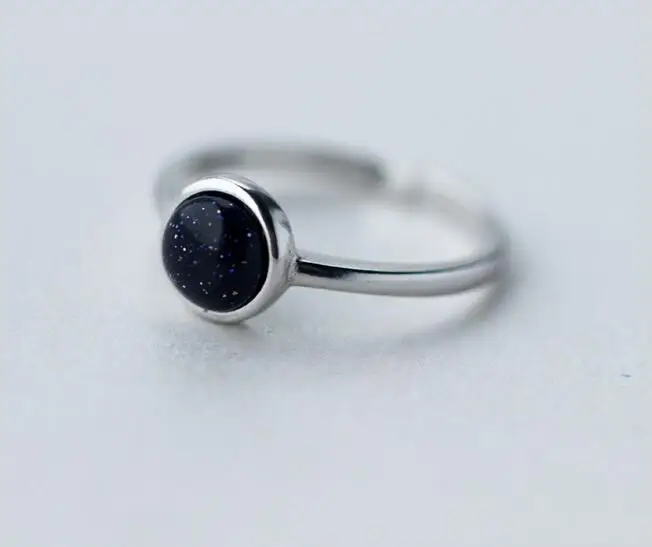 Корейское серебряное кольцо GTLJ1010 ювелирное изделие из черного полудрагоценного