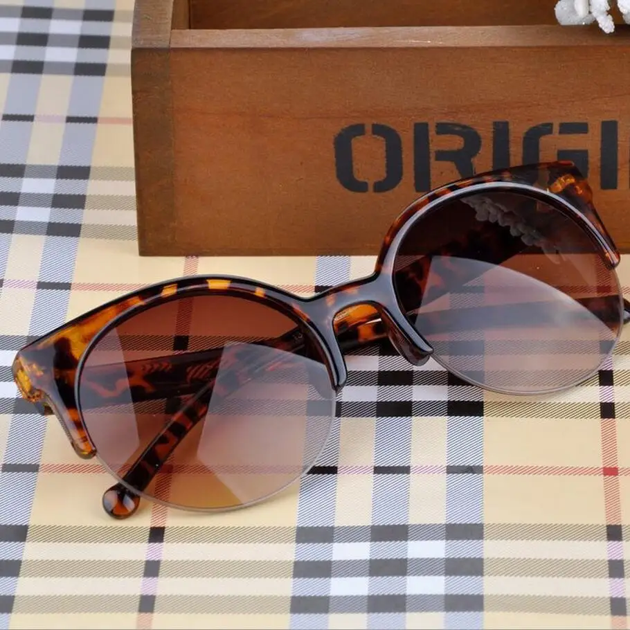 Высокое качество 2017 Новая мода ретро дизайнерские Супер круглые очки кошачий