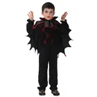 Детские готические костюмы вампира летучей мыши для мальчиков, карнавальный Маскарад на Хэллоуин, костюм на праздник Марди Гра, B-0066