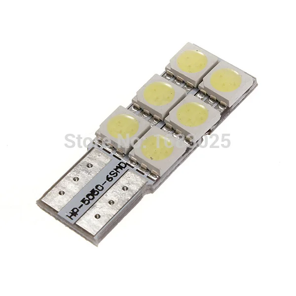 Оптовая продажа 4 шт./лот авто светодиодный T10 6smd 5050 w5w canbus света автомобиля