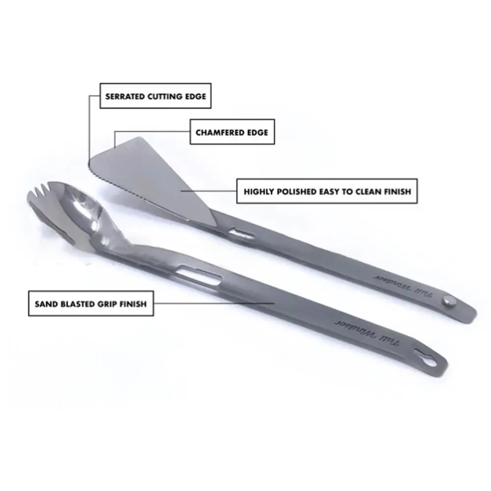 3 в 1 съемные Spork Столовые приборы из нержавеющей стали для кемпинга лопатка