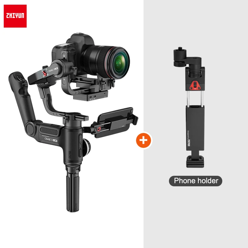 w original phone hol ZHIYUN Crane 3 LAB 3-осевой беспроводной Стабилизатор камеры ViaTouch управление Ручной Стабилизатор для DSLR vs DJI Ronin S MOZA AIR 2 weepill - Цвет: w original phone hol