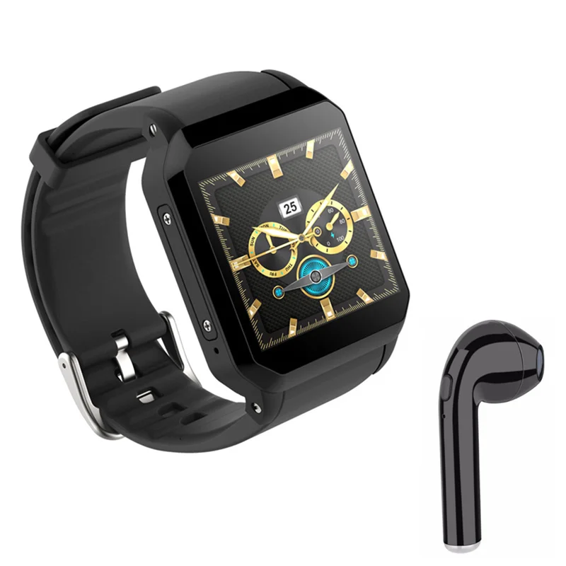 black add earphone Оригинальные Смарт-часы Kingwear 3g relogio мужские наручные часы с монитором сердечного ритма g-сенсор для huawei xiaomi samsung gear s3 - Цвет: black add earphone