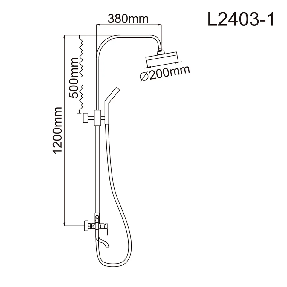 LEDEME Штанга со смесителем и тропическим душом латунь Цвет: хром L2403 1|Смесители для