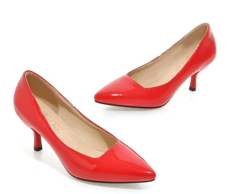 Туфли-лодочки женские на высоком каблуке пикантные красные желтые зеленые