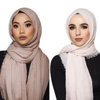promotion sale muslim crinkle hijab scarf women bubble cotton viscose headscarf headband islamic shawl wraps 180x95cm