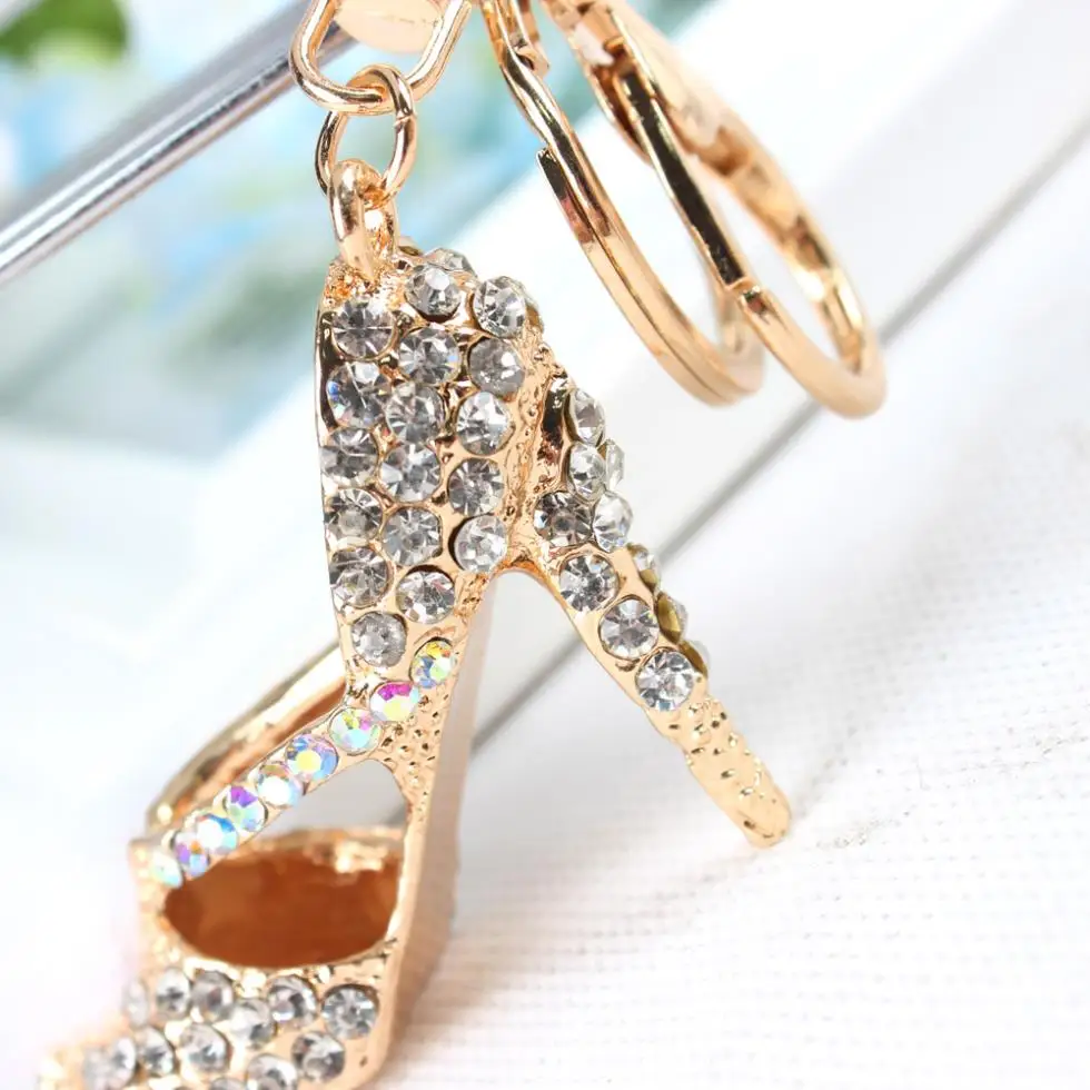 W Shoe брелок на высоком каблуке с белыми перьями кристаллами Подвеска сумка