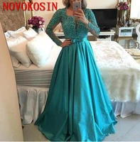formal dresses 2019 beaded lace long sleeves evening gowns party dress custom made robe de soiree