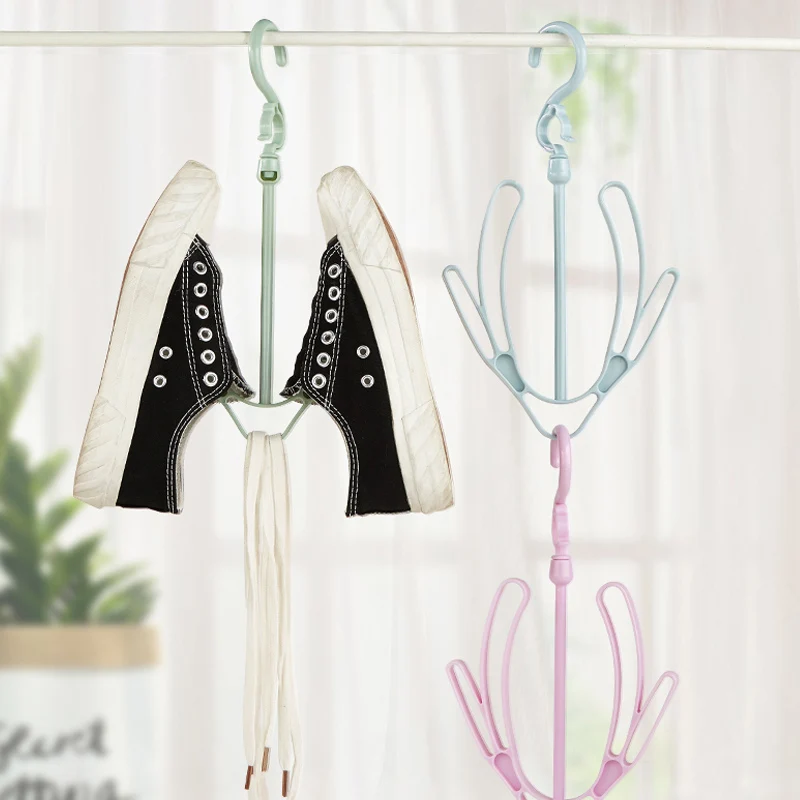 Plastic Shoes Drying Rack Shelf Stand Hanger Organizer Vertical Hang Clothes Balcony Sun Racks | Дом и сад