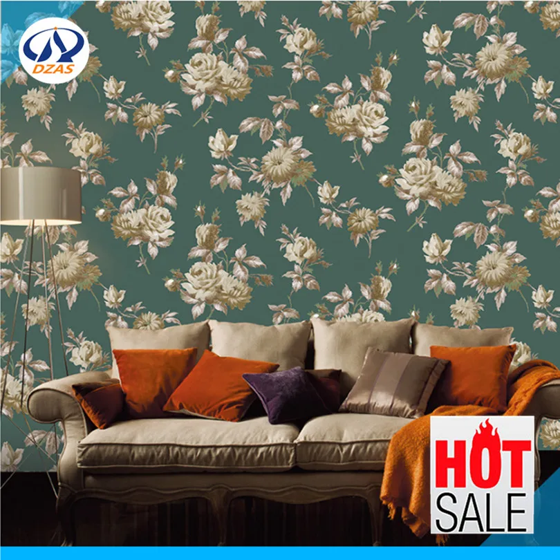 

Chinese wallpaper non-woven garden flower style bedroom living room teahouse DZAS-LS Wallpaper