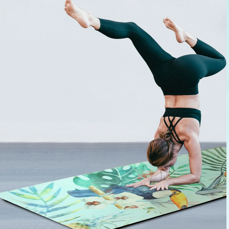 Премиум Коврик для йоги с печатным изображением высокой плотности нескользящий
