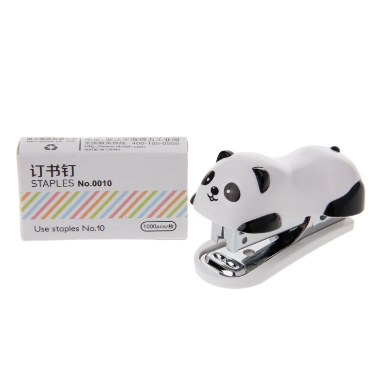 

Mini Panda Stapler Set Paper Binder Within 1000pcs Staples Office School Supply Stapler Set