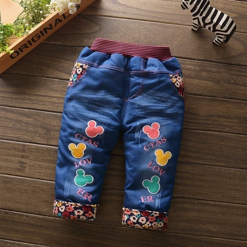 CNFSNJ 2018 модные зимние новые теплые брюки джинсы утолщенные для маленьких