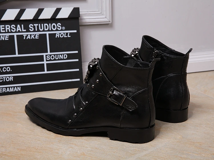 2017 модные мужские ботинки martin ботильоны из натуральной кожи с острым носком и