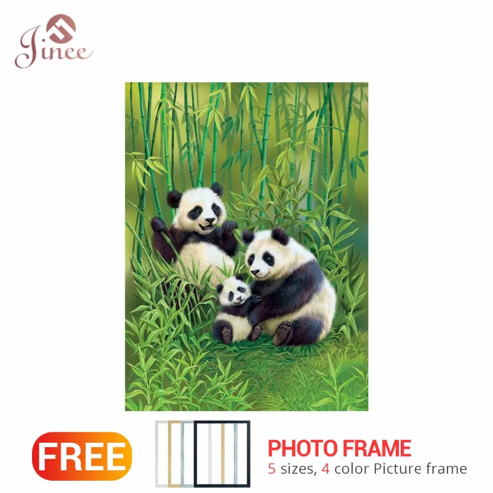 

Framed Full Square/Round Drill 5D DIY Diamond Painting "Animal Panda" 3D Embroidery Cross Stitch 5D Decor Framed Gift