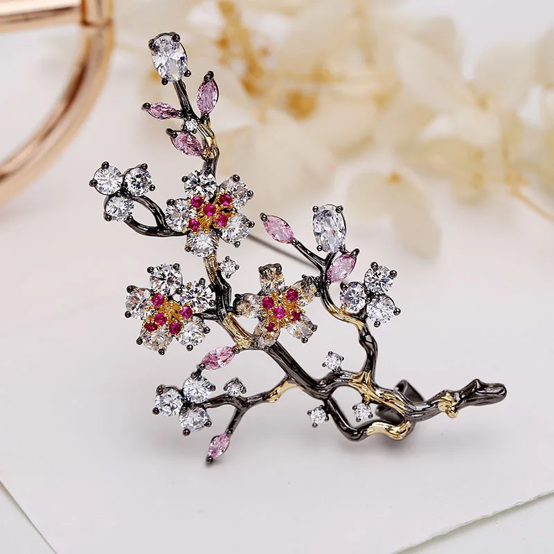 Женская брошка с корсажем LuxJuly винтажная цветком из циркония темпераментный